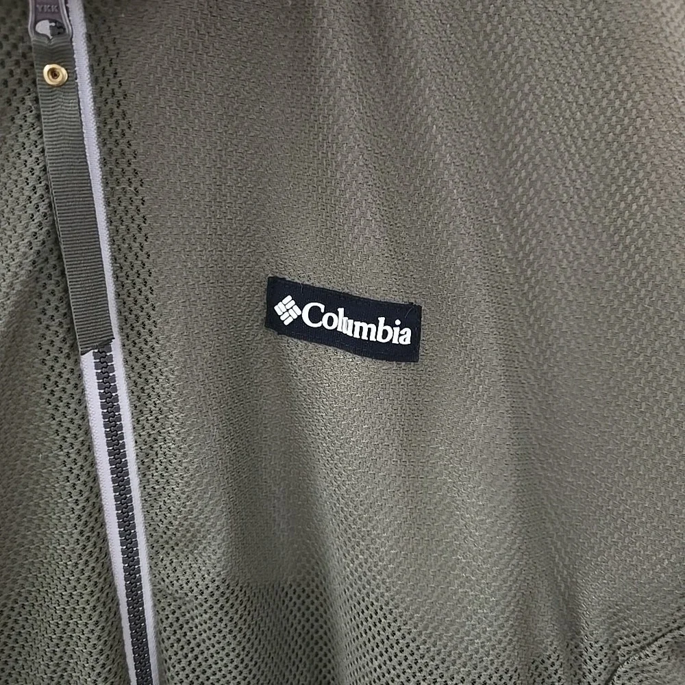 Columbia Bundle Up Reversible Jacket Fleece Mesh‎ Ivory Green Women's Size L